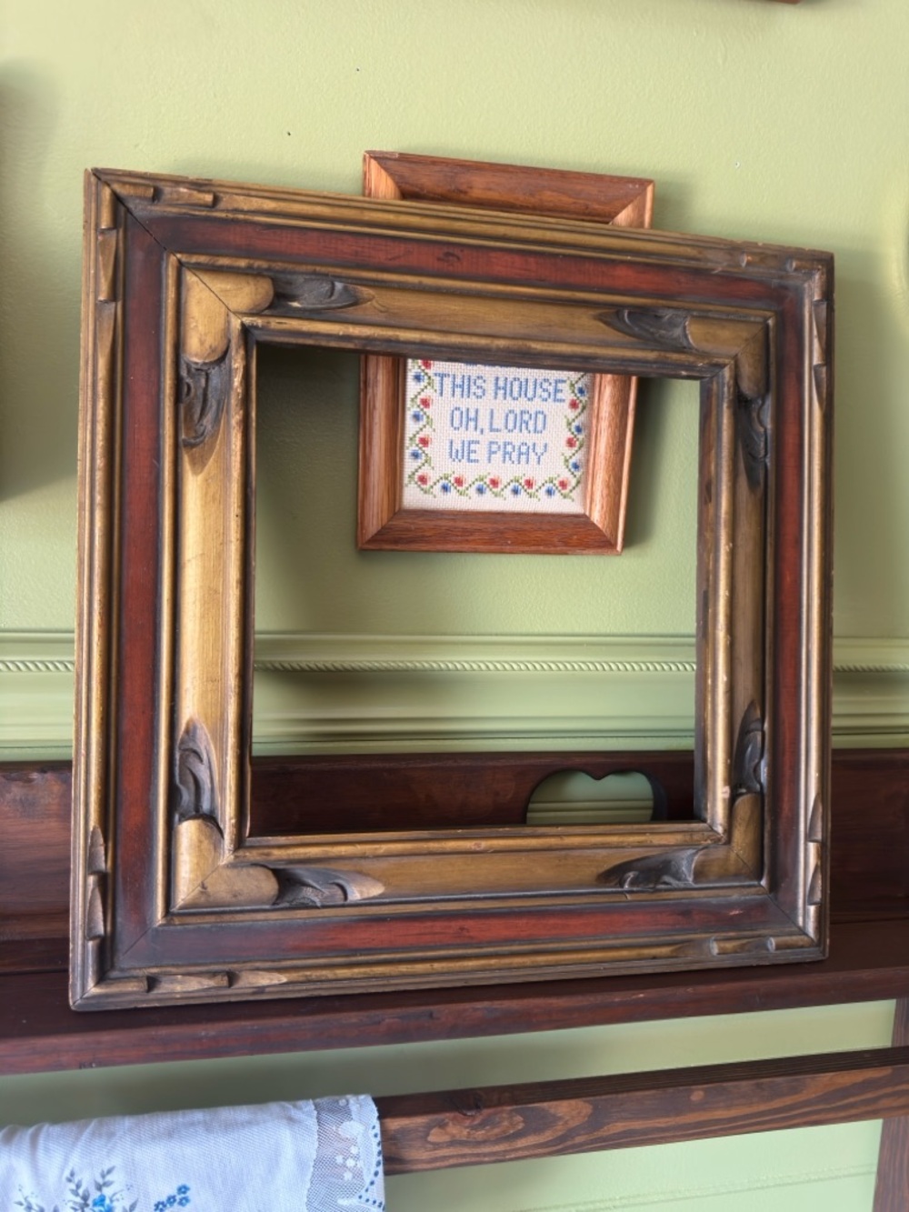 Vintage Hend Carved Wooden Wall Art